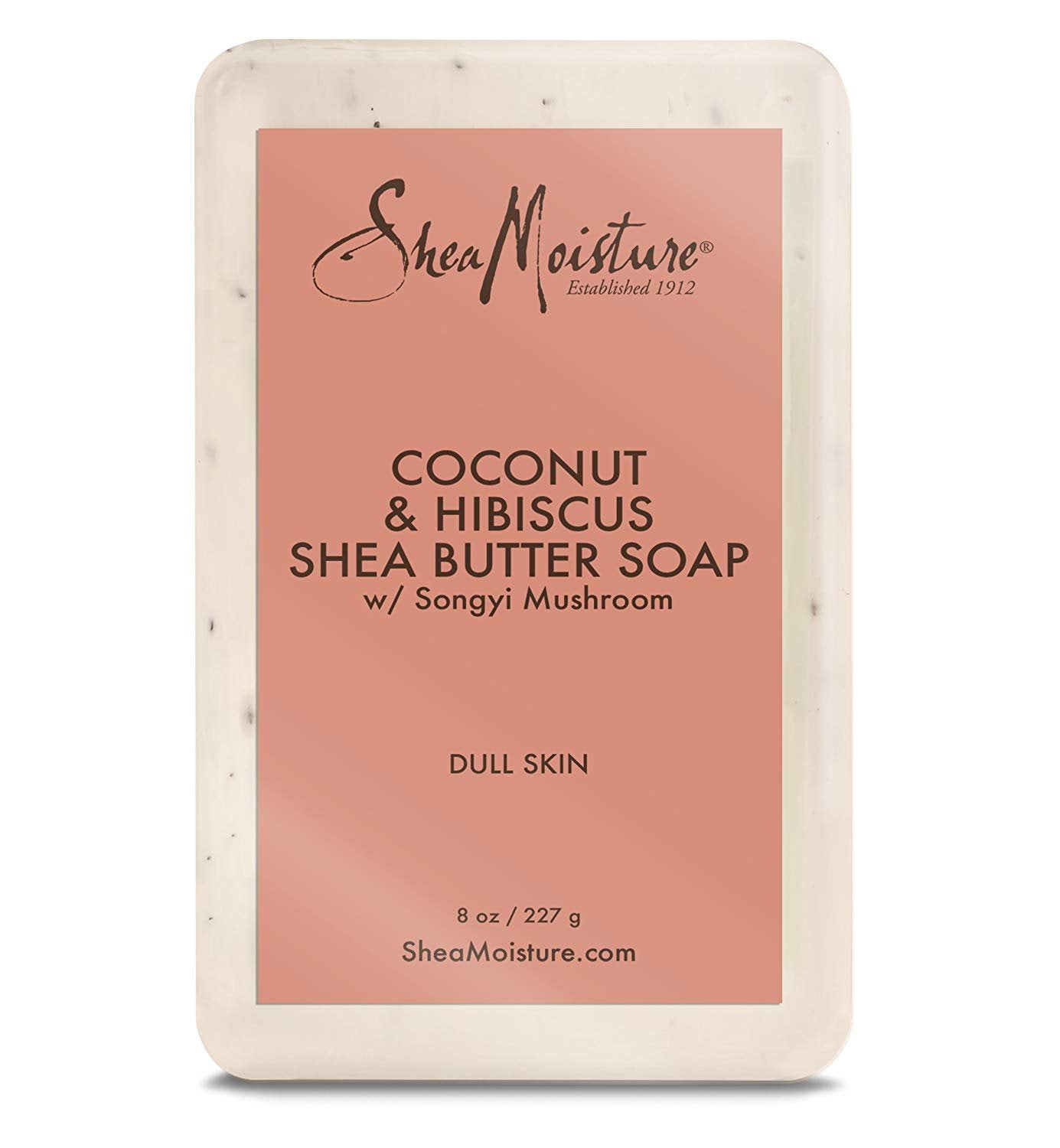 Shea Moisture Coconut Hibiscus Shea Butter Bar Soap, with Songyi Mushroom, Dull Skin 8 oz