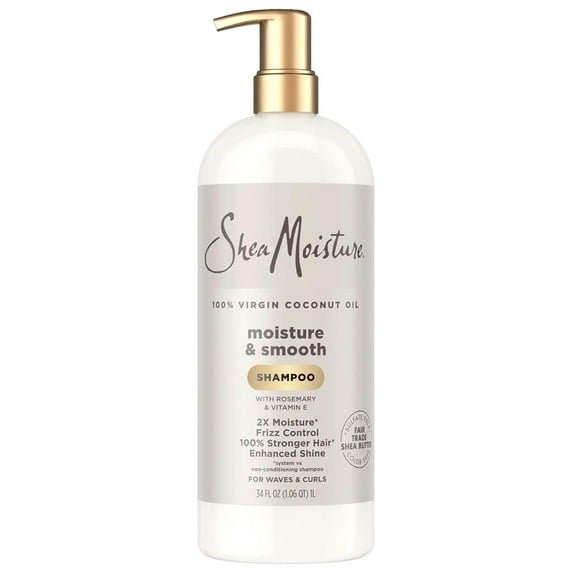 Shea Moisture 100% Virgin Coconut Oil Moisture & Smooth Shampoo, 34 Fluid Ounce