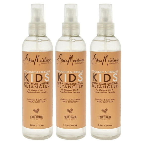 Shea Moisture Coconut and Hibiscus Kids Extra-Moisturizing Detangler - Pack of 3, 8 oz Detangler