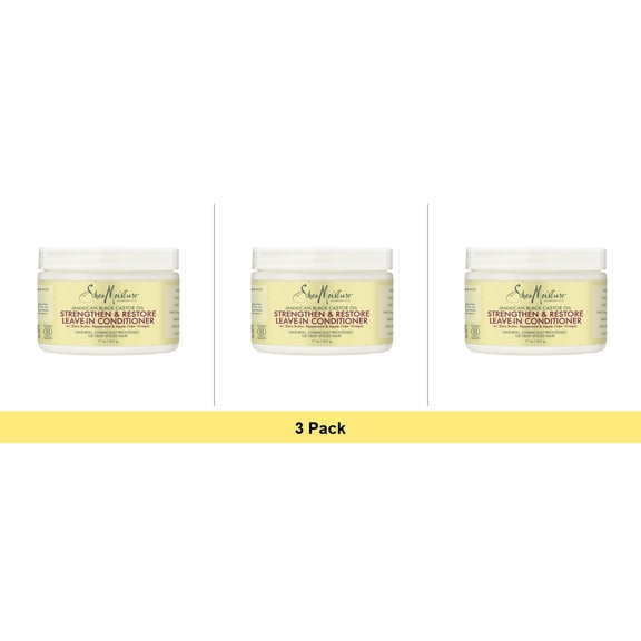 Shea Moisture Jamaican Black Castor Oil Leave-In Conditioner Natural Hair - 3 Pack (11 oz Each)