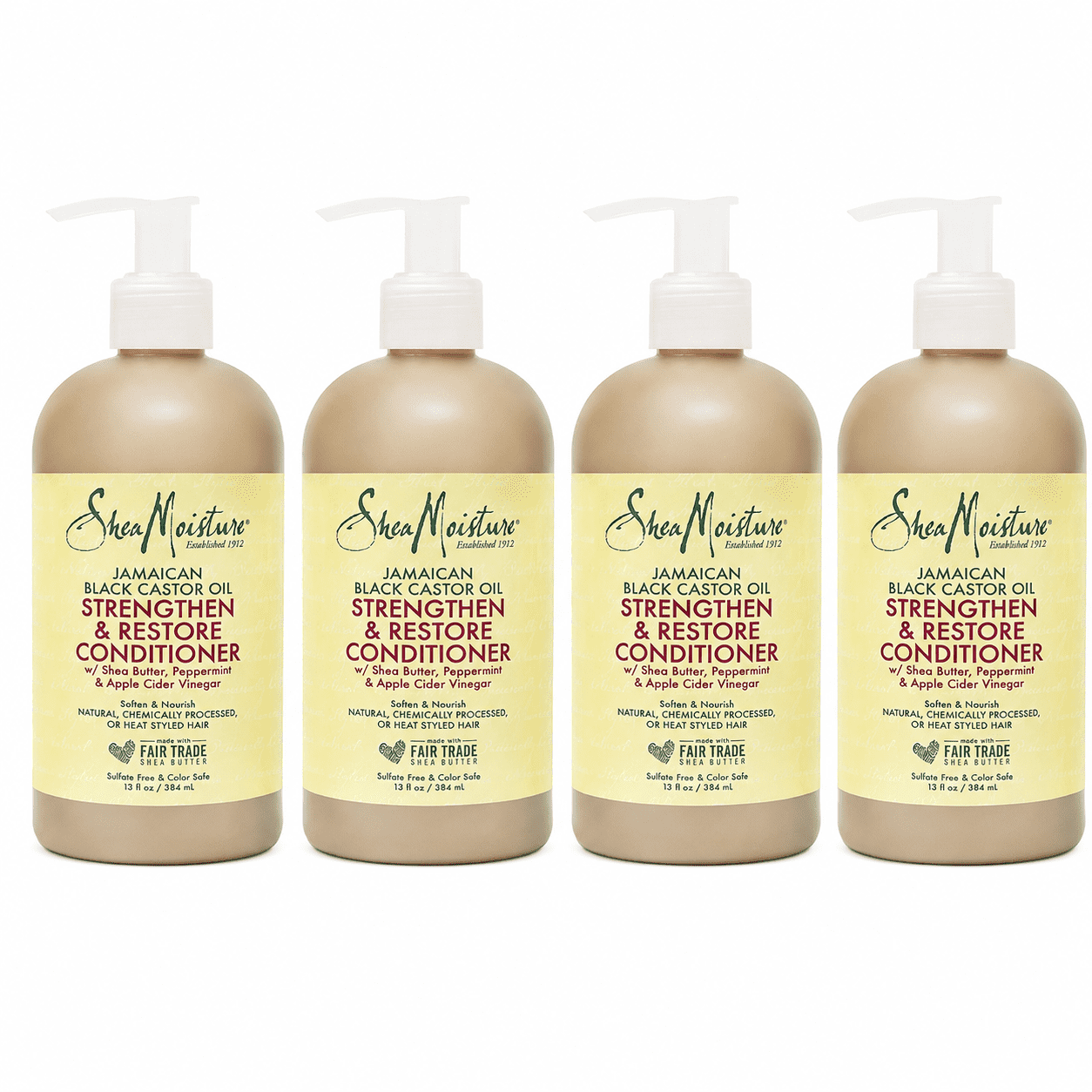 Shea Moisture Jamaican Black Castor Oil Strengthen, Grow & Restore Conditioner 13 oz (Pack of 4)