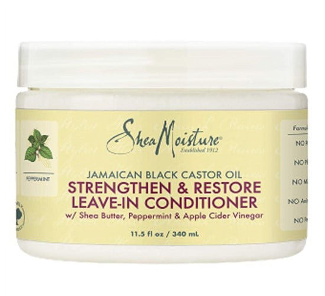 Shea Moisture Jamaican Black Castor Oil Strengthen & Restore Leave-In Conditioner 11 oz (Pack of 2)