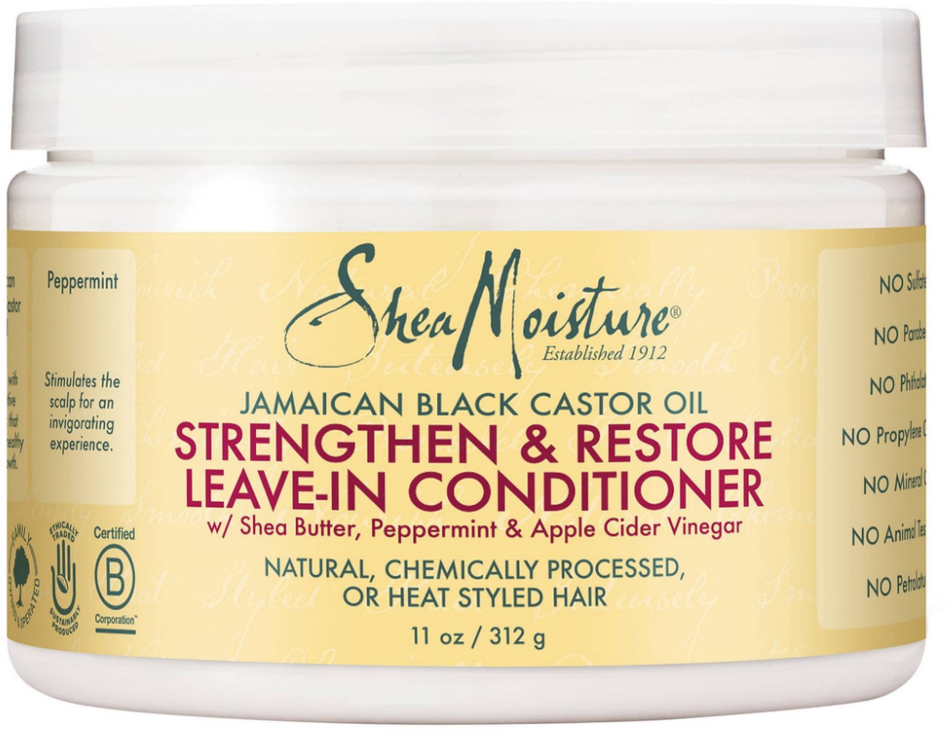 Shea Moisture Jamaican Black Castor Oil Strengthen & Restore Leave-In Conditioner 11 oz (Pack of 2)
