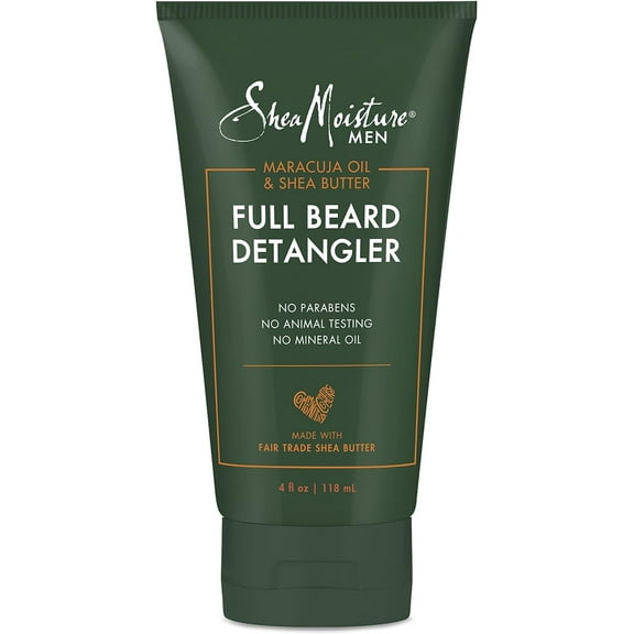 Shea Moisture Mens Full Beard Detangler, All Natural ingredients, Maracuja Oil & Shea Butter, Soften Hair & Ease Out Knots for a Scuff-Free Beard, 4 Ounce