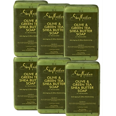 Shea Moisture Soap 8 Ounce Bar Olive & Green Tea Shea Butter (235Ml) (6 Pack)