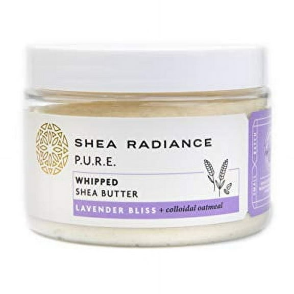 Shea Radiance Whipped Shea Butter w/ Colloidal Oatmeal Blended w/ Skin-Soothing Oatmeal & Moisturizing Rice Bran Oil Lavendar, 7 oz