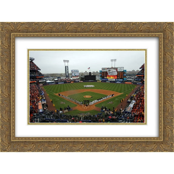 Shea Stadium 2x Matted 24x20 Gold Ornate Framed Art Print from the Stadium Series