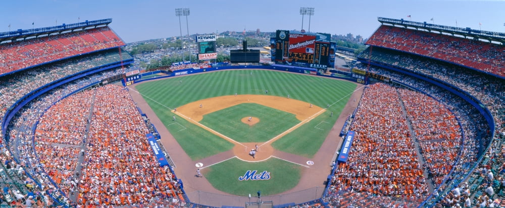Shea Stadium NY Mets v SF Giants New York Canvas Art - Panoramic Images (27 x 9)