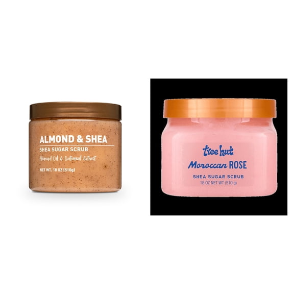 Shea Sugar Scrub, Almond and Shea & Tree Hut Shea Sugar Scrub Moroccan Rose Bundle