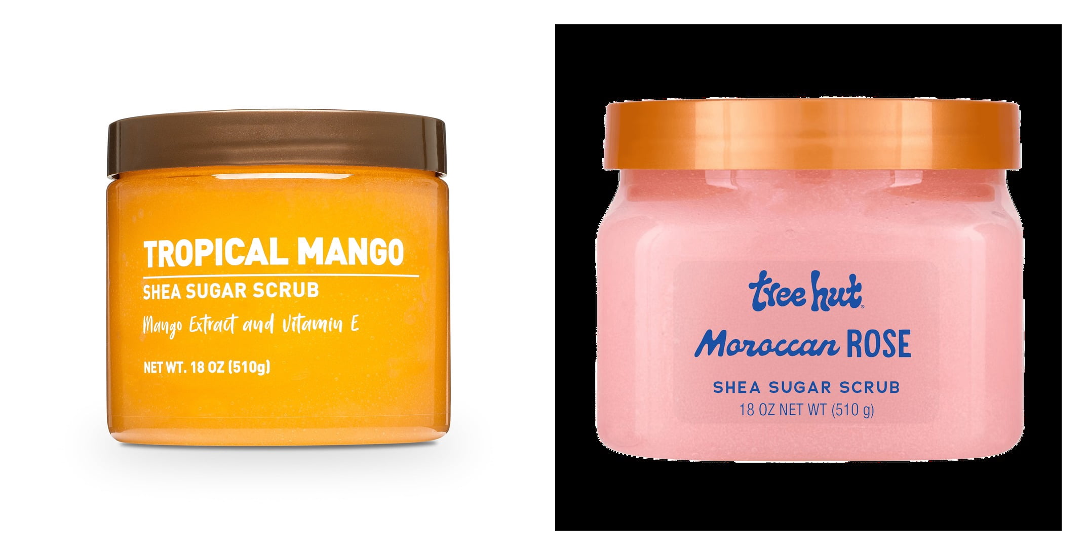 Shea Sugar Scrub, Tropical Mango & Tree Hut Shea Sugar Scrub Moroccan Rose Bundle