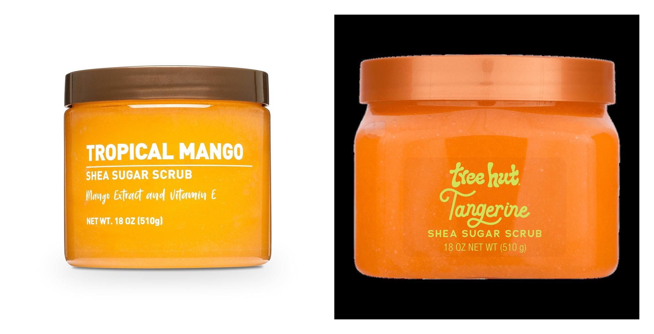 Shea Sugar Scrub, Tropical Mango & Tree Hut Tangerine Shea Butter Sugar Body Scrub Bundle