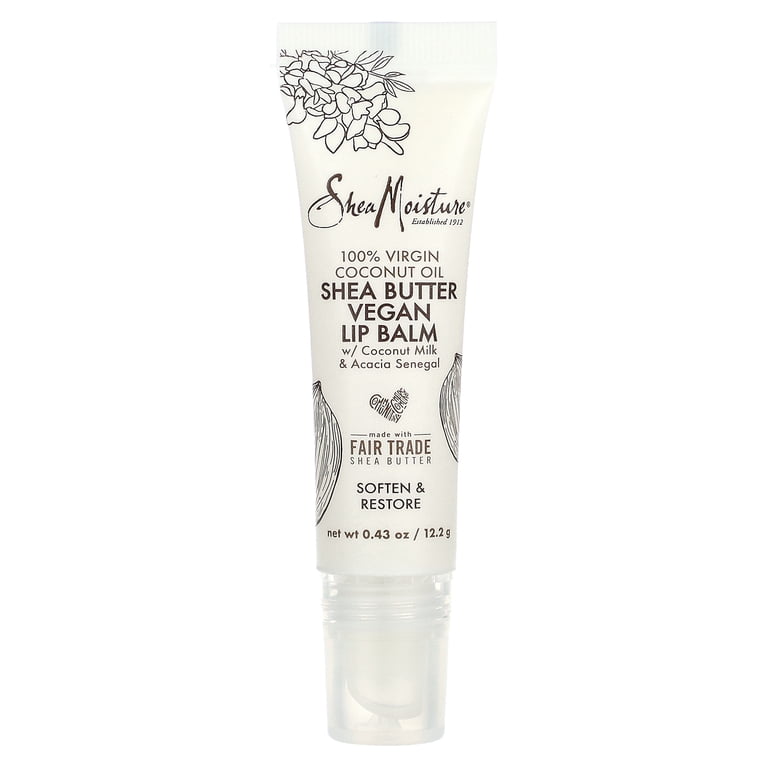 shea moisture papaya and vitamin c lip balm SheaMoisture Shea Butter Vegan Lip Balm with Coconut Milk & Acacia Senegal,  100% Virgin Coconut Oil, 0.43 oz (12.2 g)