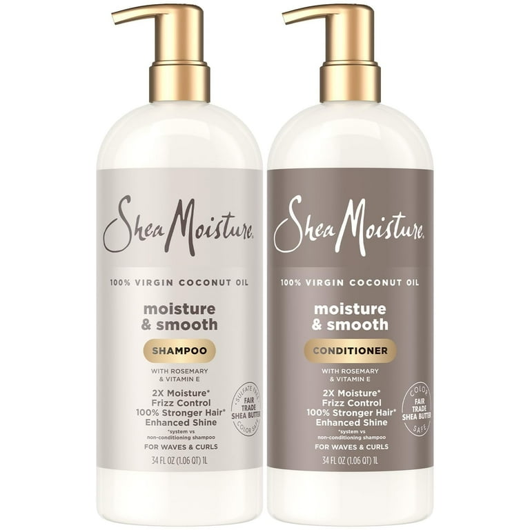 SheaMoisture, Shampoo & Conditioner, 34 Oz Ea, Moisture & Smooth