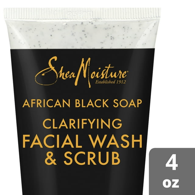 SheaMoisture African Black Soap Clarifying Facial Wash & Scrub, 4 oz