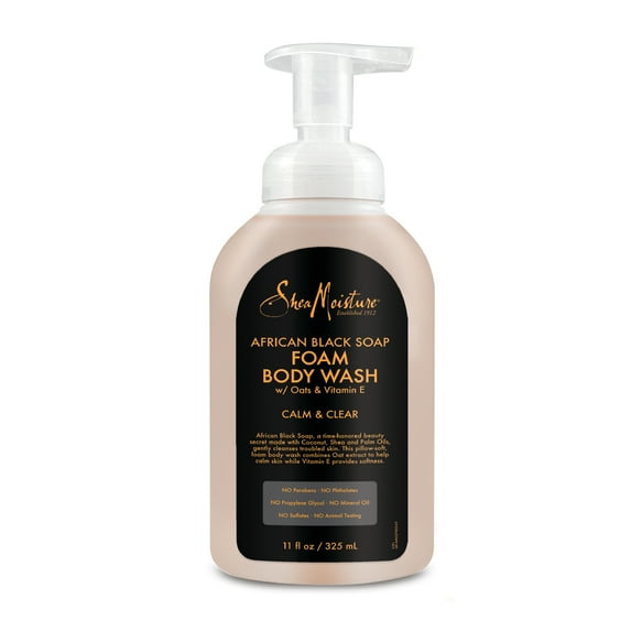 SheaMoisture African Black Soap Foam Body Wash, 11 oa