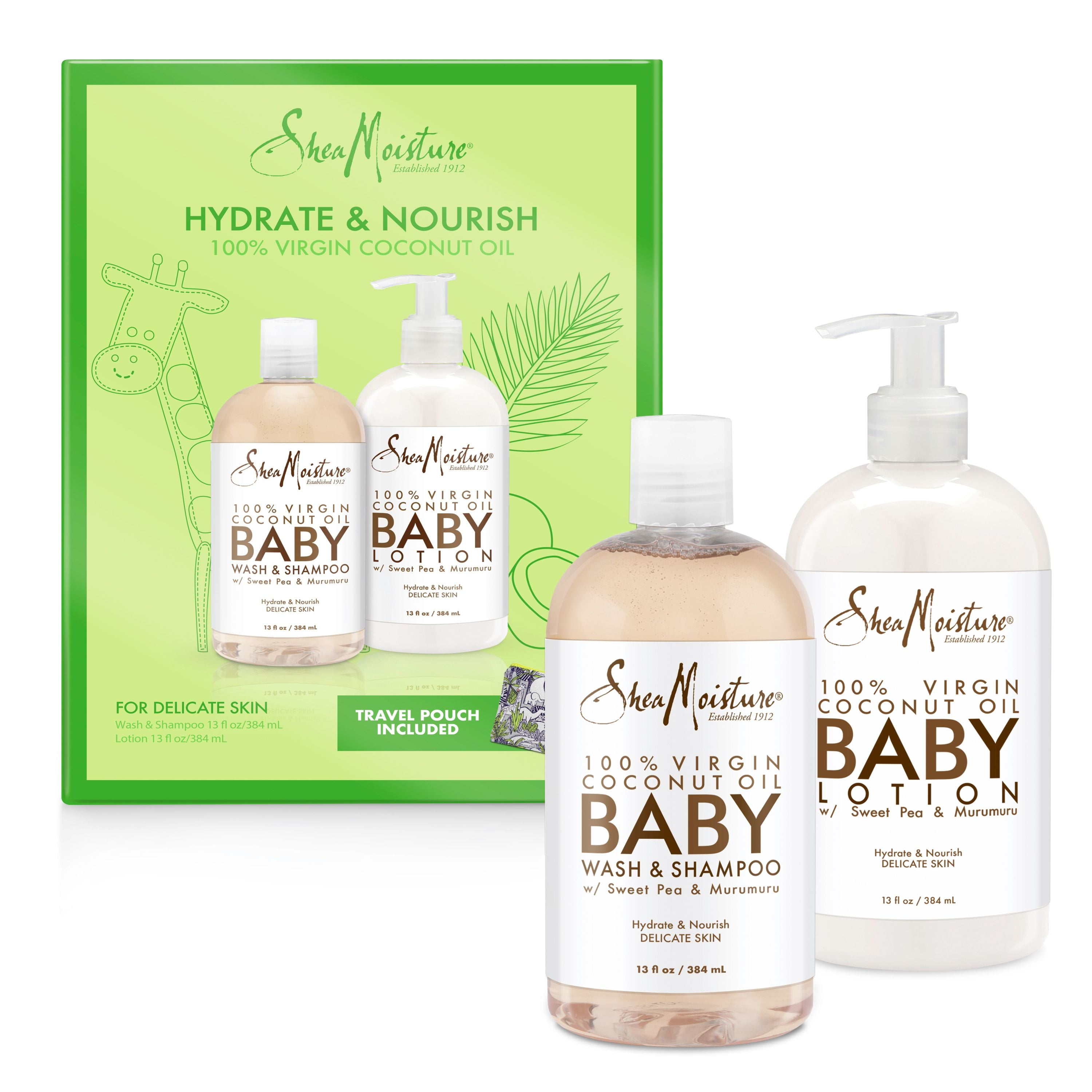  Shea Moisture Baby Essentials, jabón corporal y champú 100%  aceite de coco virgen, cuidado de la piel para bebés recién nacidos y  niños, paquete de 2 unidades de 13 onzas líquidas 