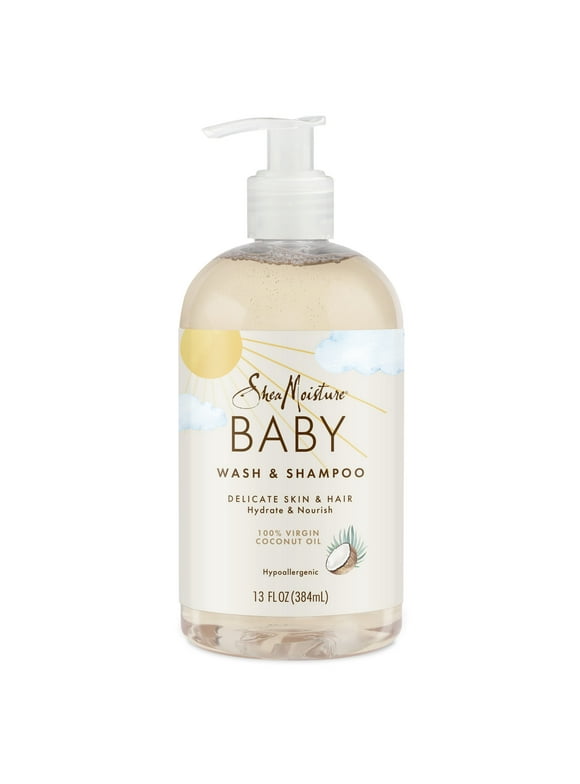 SheaMoisture Baby Wash and Shampoo with 100% Virgin Coconut Oil, Sweet Pea & Murumuru, 13 fl oz