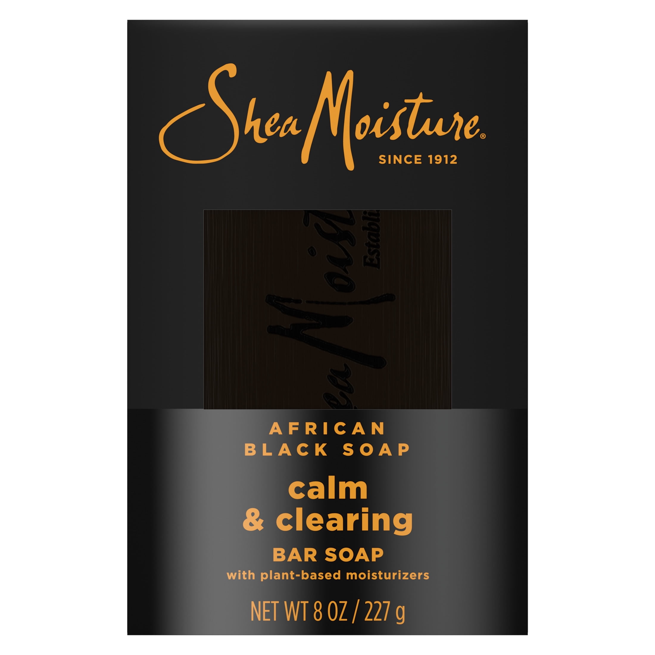 SheaMoisture Bar Soap African Black Soap Soothing and Clarifying Bar Soap, 8 oz