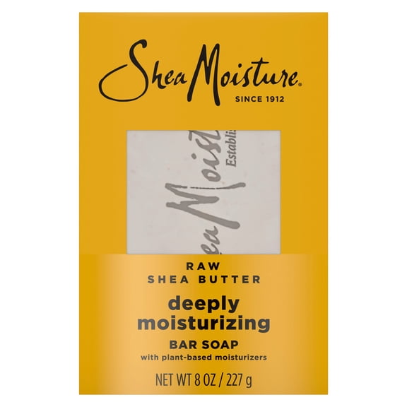 SheaMoisture Bar Soap Moisturize And Restore Dry Skin Raw Shea Butter Deeply Moisturizing Bar Soap With 24h Shea Moisture Nutrients For Healthy, Glowing Skin ,8 oz