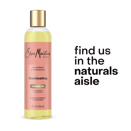 SheaMoisture Bath, Body & Massage Oil Coconut & Hibiscus for Dry Skin, 8 Fl oz