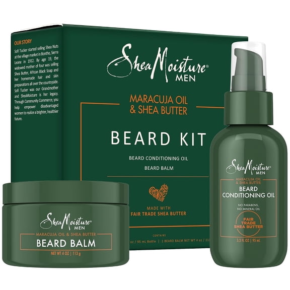SheaMoisture Beard Kit (Oil & Balm), Gifts for Men | Beard Care Kit for Men with Conditioning Beard Oil and Moisturizing Beard Balm | Self-Care Gifts for Men with Full Beards