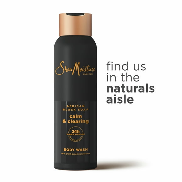 SheaMoisture Body Wash for Women African Black Soap Calm and Clearing, 18 oz