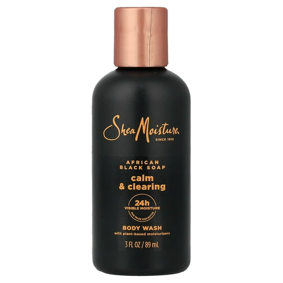 SheaMoisture Calm & Clearing Body Wash, African Black Soap, 3 fl oz (89 ml)