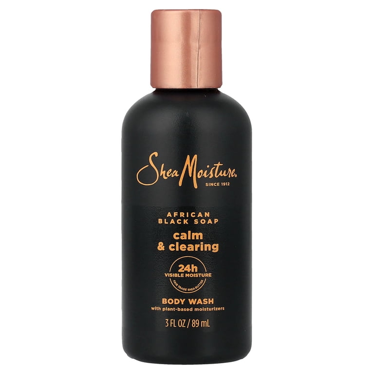 美容液 AROMASHEA MOISTURE REMEDY & SOAP REMEDY SheaMoisture, Body Wash, African Black Soap, 3 fl oz (89 ml