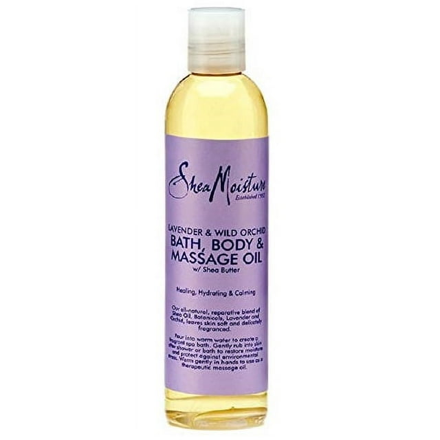 SheaMoisture Calming Bath, Body & Massage Oil Lavender & Wild Orchid, 8 oz