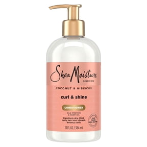 SheaMoisture Curl & Shine Conditioner for Thick, Curly Hair Coconut & Hibiscus, To Moisturize & Soften, ,13 Fl oz