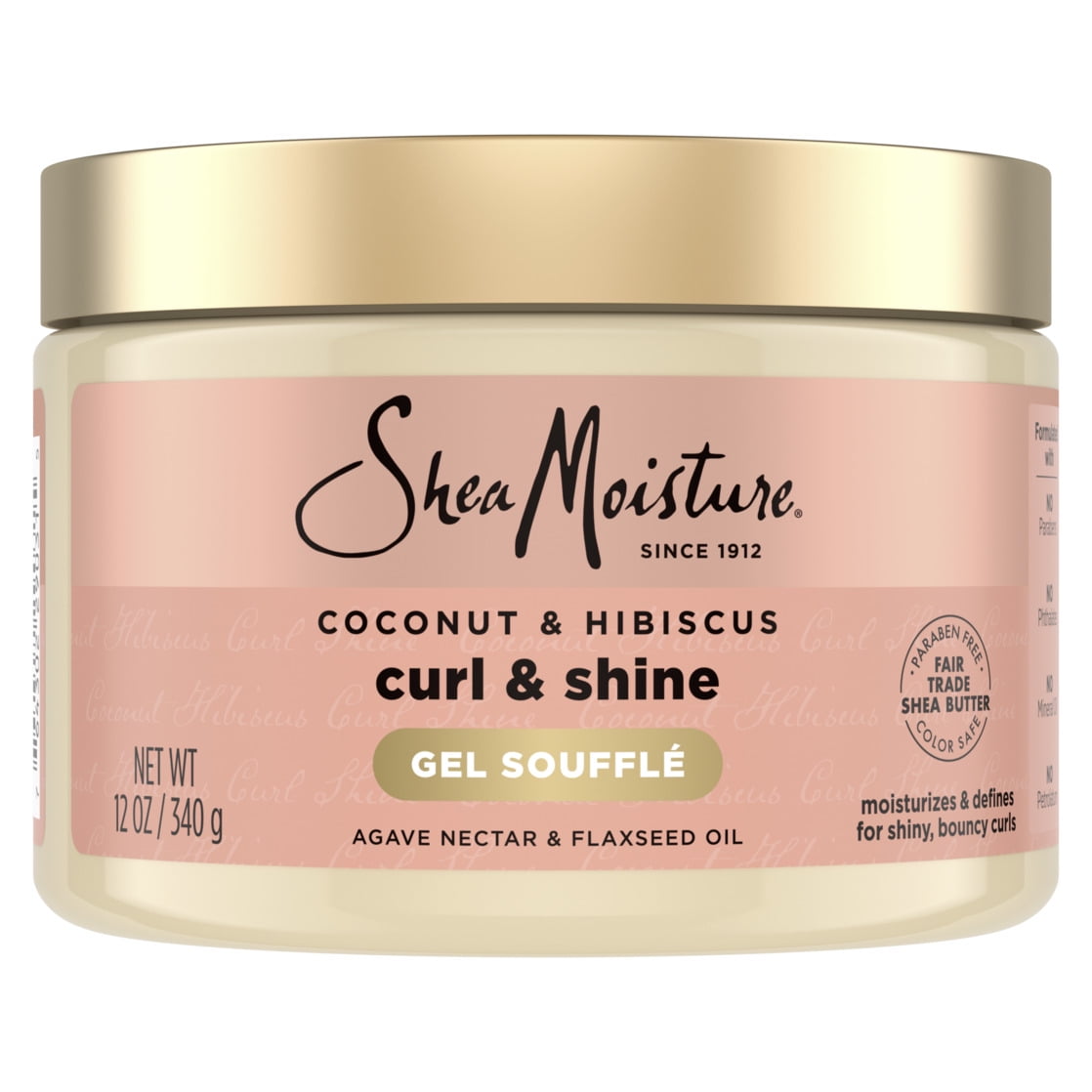 SheaMoisture Hair Curling Gel Souffle Coconut & Hibiscus, 12 oz