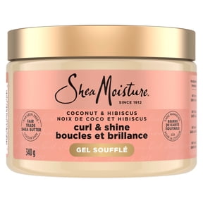 SheaMoisture Curling Gel Souffle For Thick, Curly Hair Coconut And Hibiscus To Moisturize And Protect Hair ,12 oz