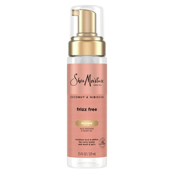SheaMoisture Curl Mousse Coconut & Hibiscus Frizz Control Hair Styling Mousse with Shea Butter, 7.5 oz