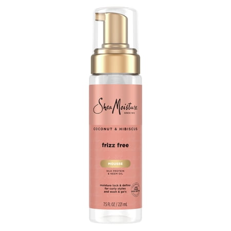 SheaMoisture Coconut & Hibiscus Curl Mousse for Curly & Textured Hair, Frizz-Free, 7.5 oz