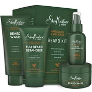 SheaMoisture Beard Kit Wash, Oil, Detangler and Balm, Gifts for Men Beard Care Kit for Men with Beard Wash, Conditioning Beard Oil, Beard Detangler, Beard Balm Subtle Cocoa Vanilla Scent