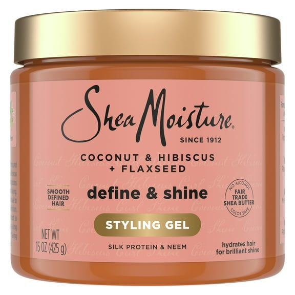 SheaMoisture Define & Shine Styling Gel + Flaxseed Coconut & Hibiscus, 15 oz