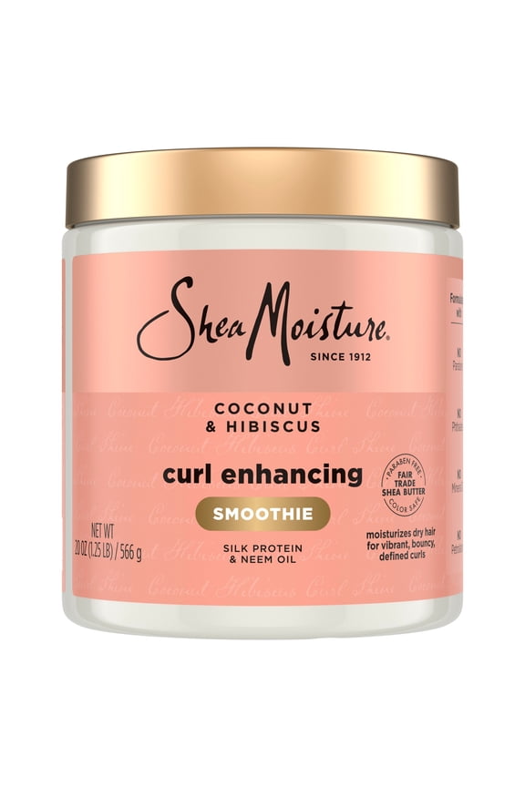 Curl Enhancing Smoothie Hair Cream for Thick, Curly Hair Coconut and Hibiscus Sulfate Free and Paraben Free Curl Cream, 20 oz