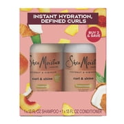 SheaMoisture Shampoo & Conditioner Bundle for Curly Hair, Coconut Hibiscus Curl & Shine with Fair Trade Shea Butter, 13 Fl oz