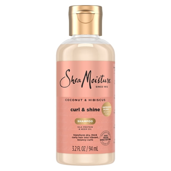 SheaMoisture Moisture & Define Shampoo for Thick, Curly Hair, Coconut & Hibiscus Paraben-Free, 3.2 fl oz