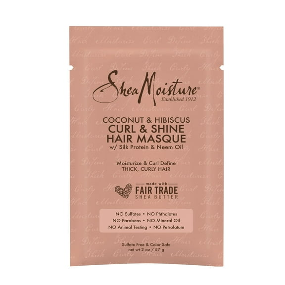 SheaMoisture Curl and Shine Hair Mask with Shea Butter, Coconut and Hibiscus, 2 oz