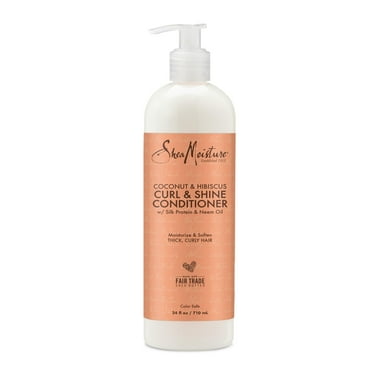 SheaMoisture Curl and Shine Moisturizing Conditioner, Coconut and Hibiscus, 24 fl oz Bottle
