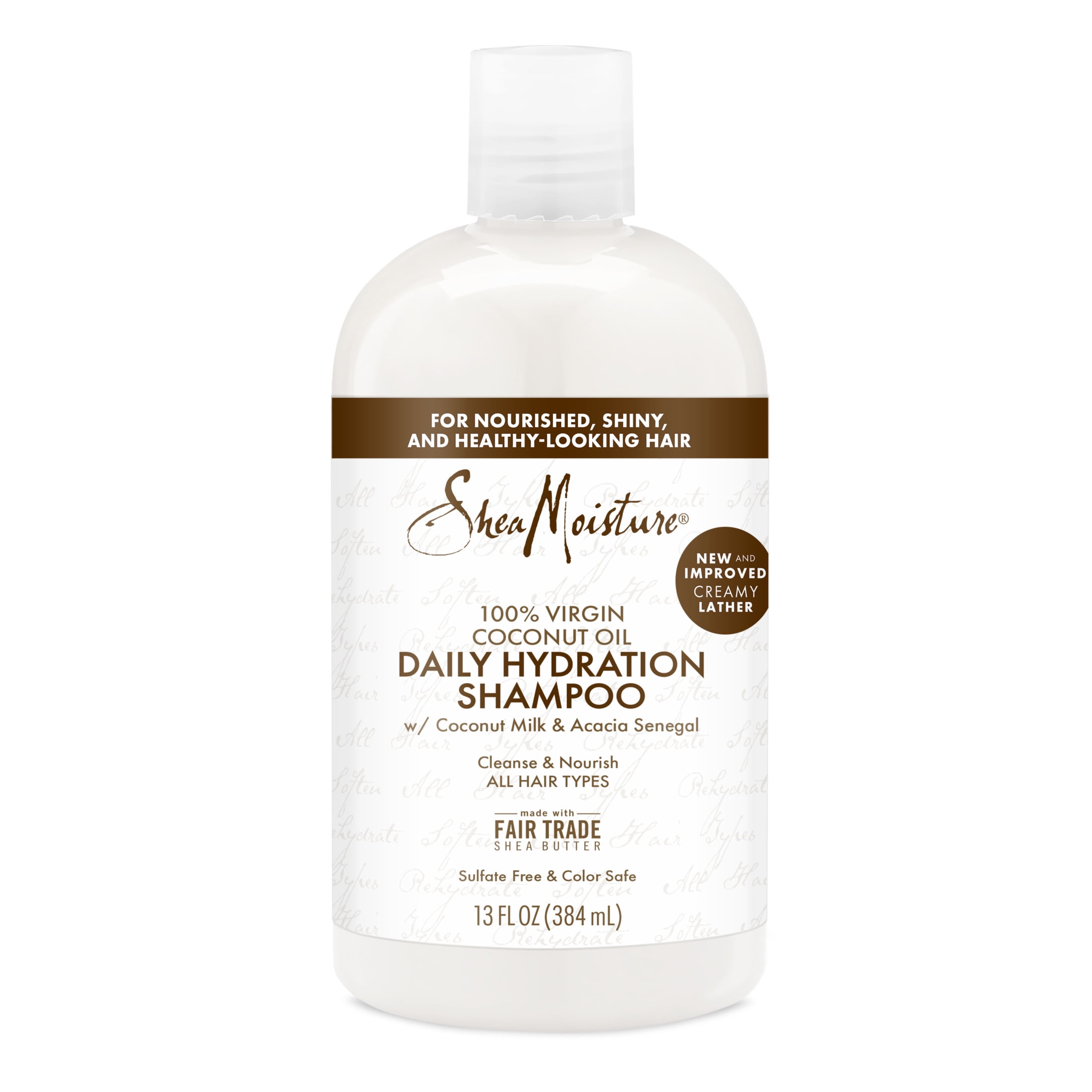 SheaMoisture Daily Hydration Shampoo for All Hair Types, Coconut, 13 fl oz  