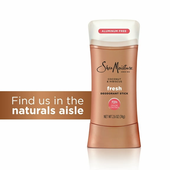 SheaMoisture Deodorant Stick for Women Fresh Coconut & Hibiscus Aluminum Free, 2.6 oz
