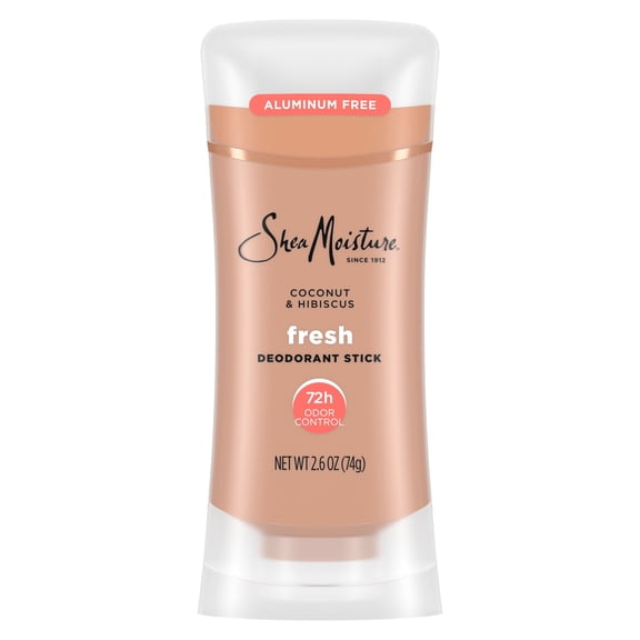 SheaMoisture Deodorant Stick 72h Odor Control Coconut & Hibiscus Fresh Aluminum Free ,2.6 oz