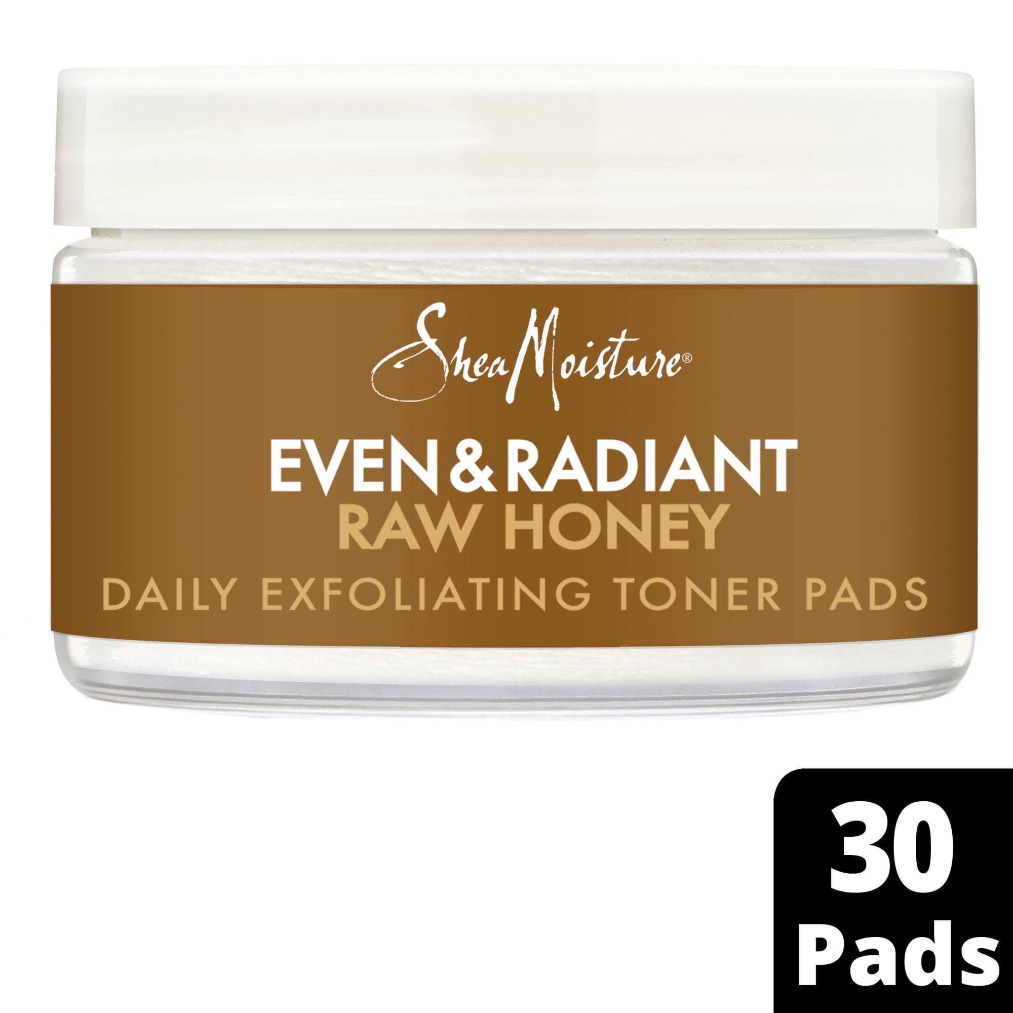 SheaMoisture Even & Radiant Face Pads For Uneven Skin Tone and Dark Spots Daily Exfoliating Toner Pads With Raw Honey 30 Count