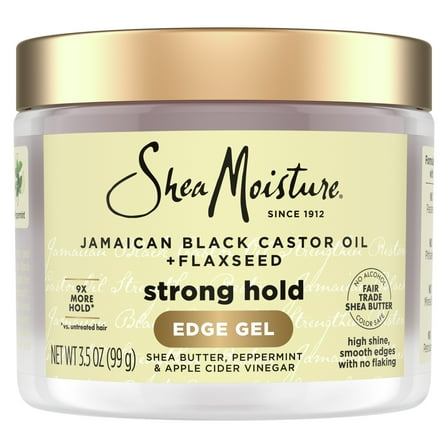 SheaMoisture Edge Control Strong Hold Edge Gel + Flaxseed Jamaican Black Castor Oil, 3.5 oz