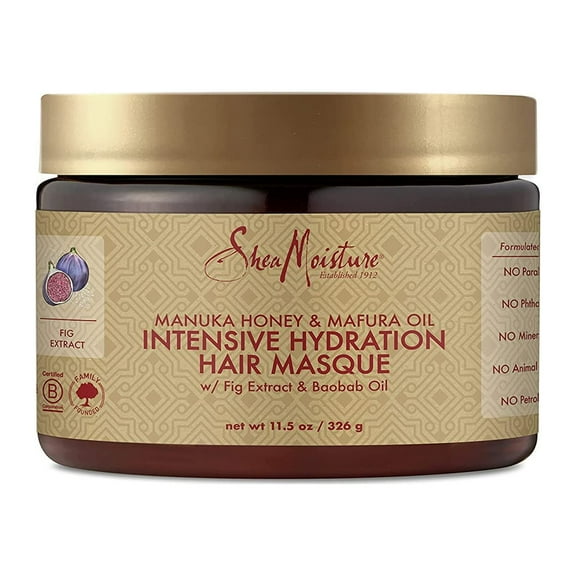 SheaMoisture Hair Mask Moisturizer, Manuka Honey & Mafura Oil, Intensive Hydration Hair Masque 12 oz