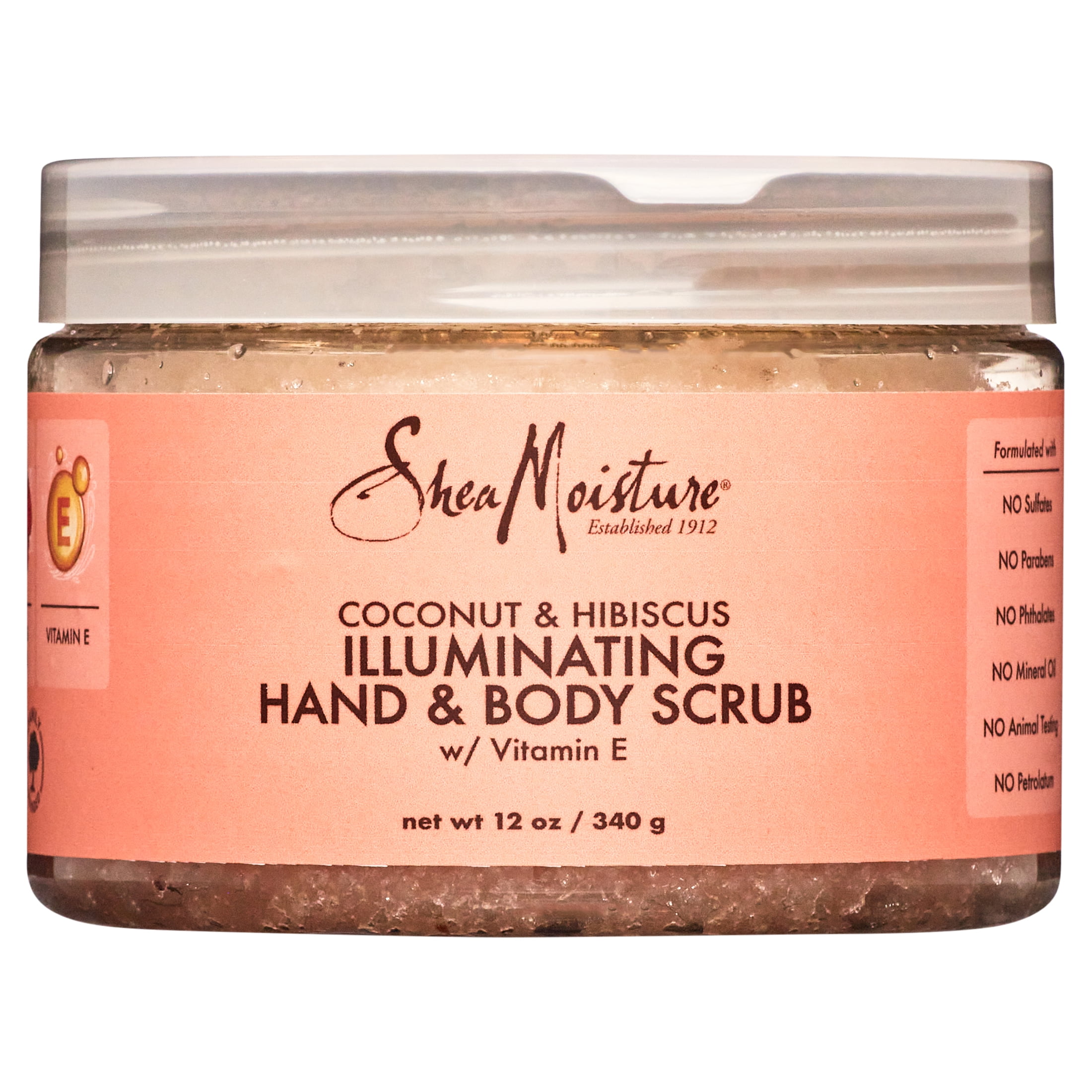 SheaMoisture Illuminating Hand and Body Scrub Coconut and Hibiscus, 12 oz