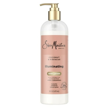 SheaMoisture Illuminating Moisturizing Body Lotion Coconut Oil & Hibiscus Dry Skin, 16 oz