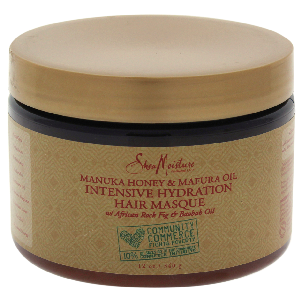 SheaMoisture Intensive Hydration Hair Mask Frizz Control with Manuka Honey and Mafura Oil, 12 fl oz - image 1 of 4